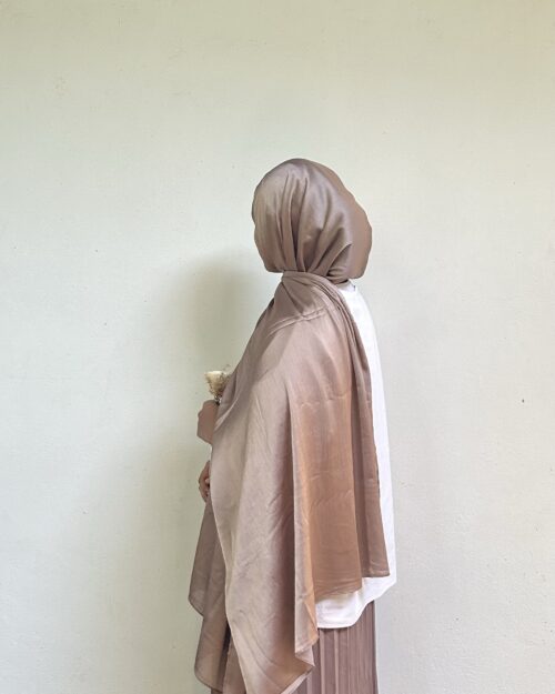 Umber taupe premium satin hijab