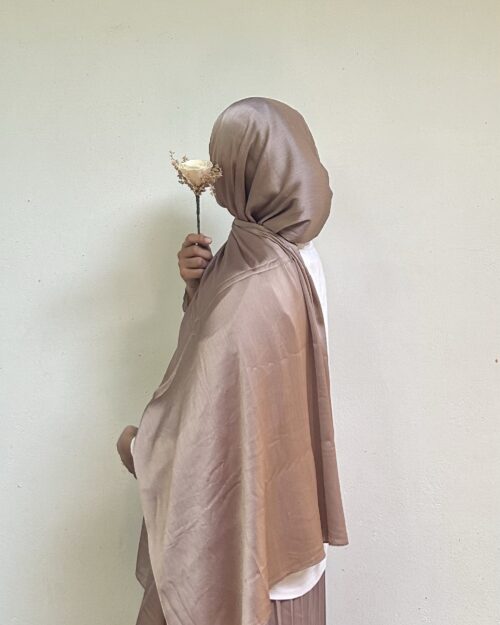 Umber taupe premium satin hijab