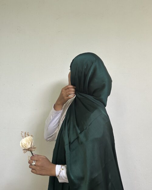 Rangoon green premium satin hijab