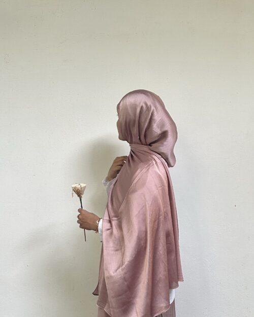 Orchid pink premium satin hijab