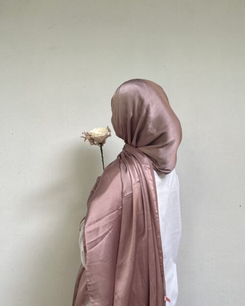 Orchid pink premium satin hijab