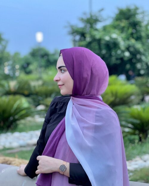 Purple blend ombre chiffon hijab