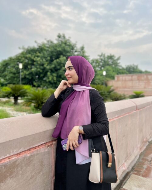 Purple blend ombre chiffon hijab