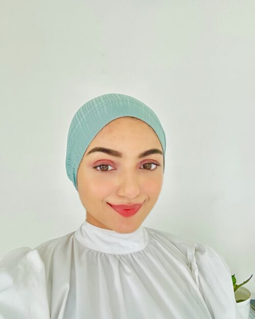 Aquatic green jersey hijab tube cap