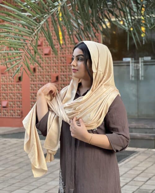 Warm beige signature modal hijab