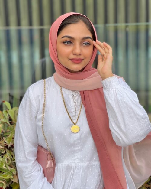 Flawless peach Ombre chiffon hijab