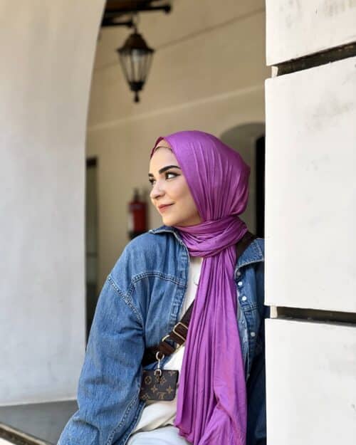 Plum rose classic jersey hijab