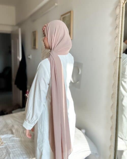 Rose beige laser georgette hijab